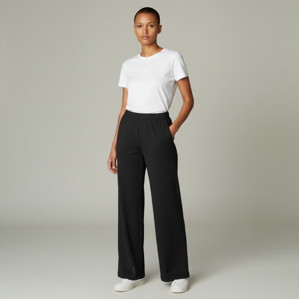 DL Women's High Rise Wide Leg Pant Size 2XL In Black